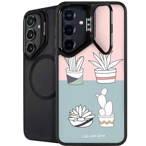 Succulent Sketch Galaxy S25 Kickstand Case